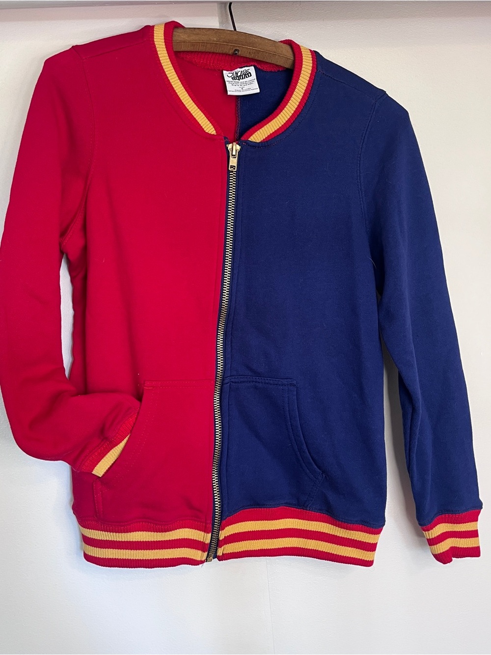 Harley Quinn Jersey Bomber Jacket - Red & Navy